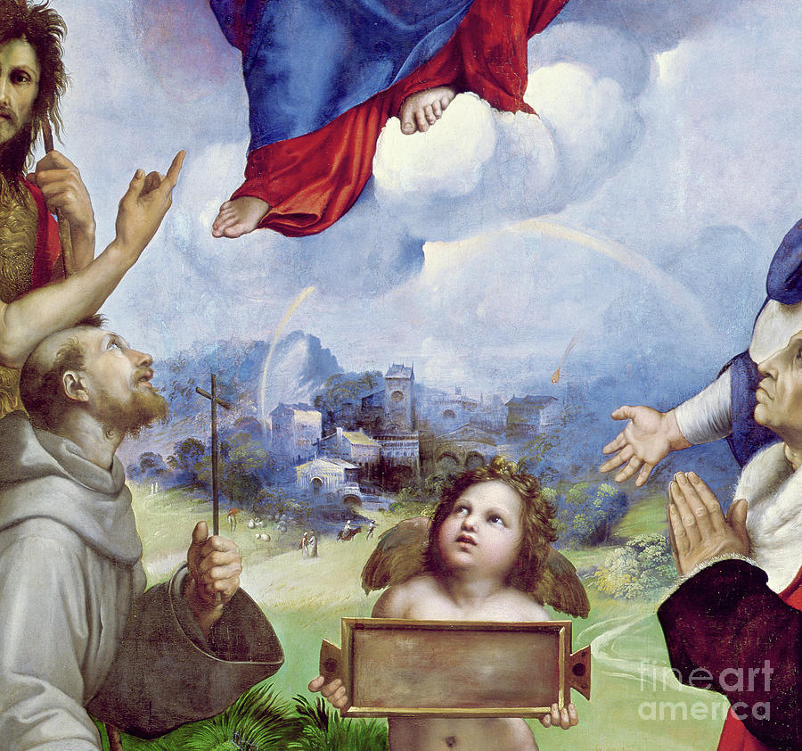 Raphael Painting - The Foligno Madonna, detail by Raphael