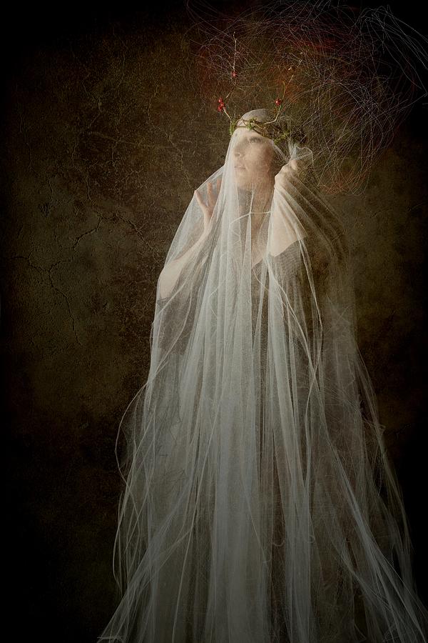 Fabric Photograph - The Forest Wife by Olga Mest
