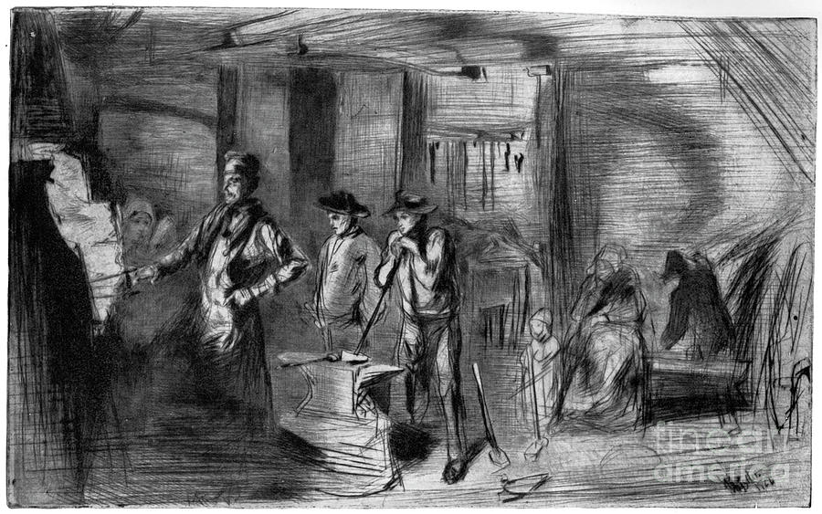 The Forge, C1860 1904.artist James Drawing by Print Collector
