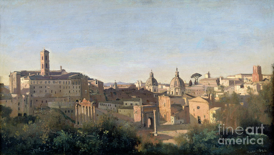 The Forum Seen From The Farnese Drawing by Print Collector