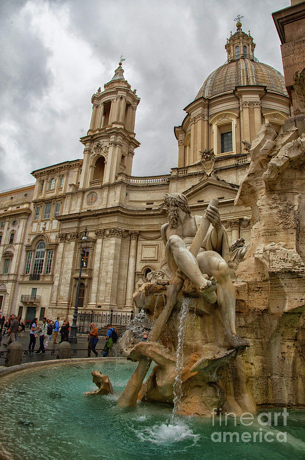 The Fountain of the Four Rivers Fontana dei Quattro Fiumi Rome Italy Photograph by Wayne Moran