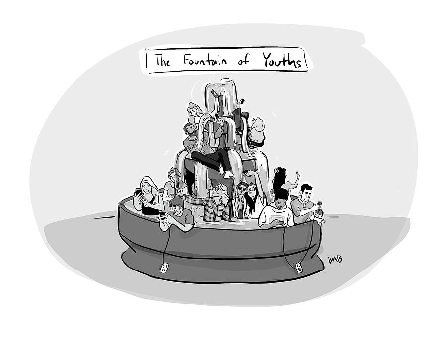 The Fountain of Youths Drawing by Brooke Bourgeois
