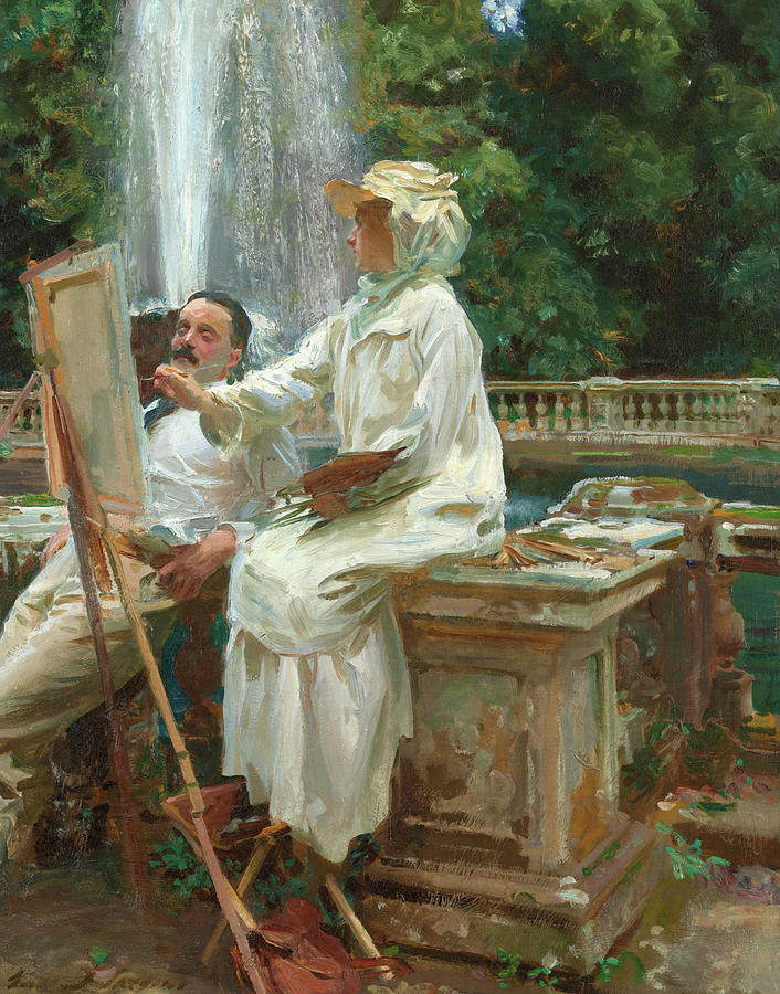 John Singer Sargent Painting - The Fountain, Villa Torlonia, Frascati, Italy, 1907 by John Singer Sargent