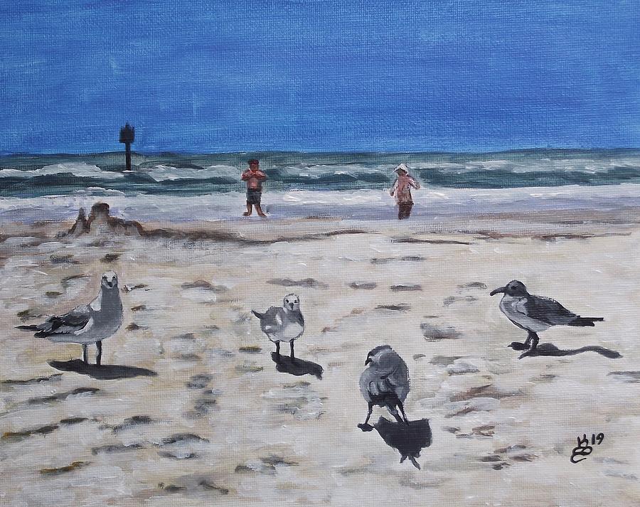 Seagull Painting - The Four Musketeers by Kim Selig