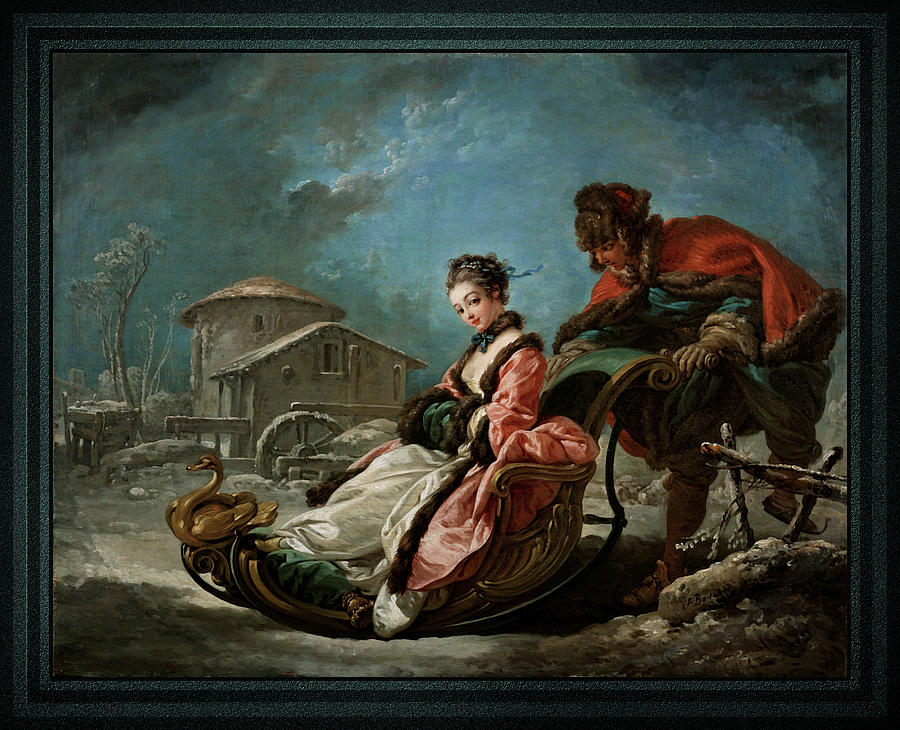 The Four Seasons - Winter by Francois Boucher Painting by Rolando Burbon