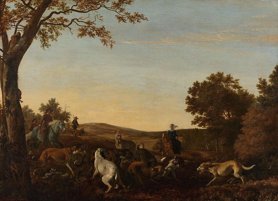 The Fox Hunt. Painting by Ludolf de Jongh