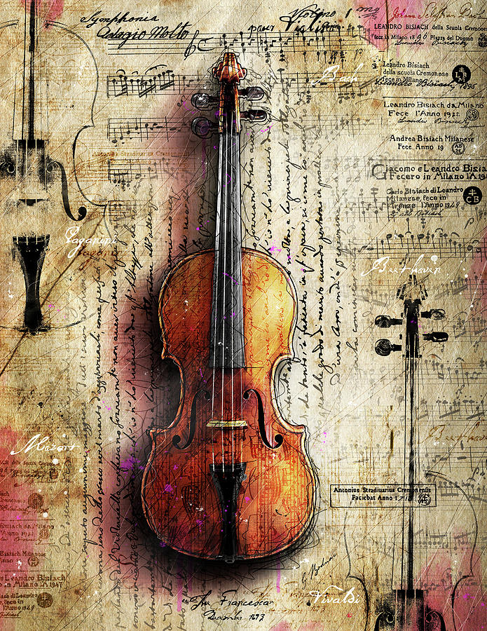 Beethoven Movie Digital Art - The Francesca Stradivari by Gary Bodnar