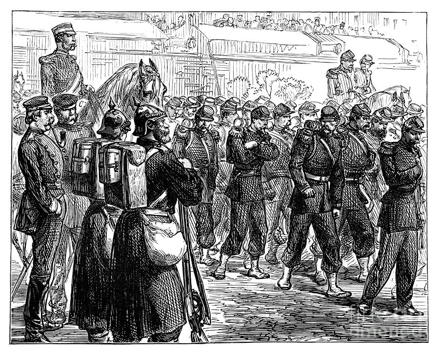 The French Troops Leaving Metz, C1870 Drawing by Print Collector
