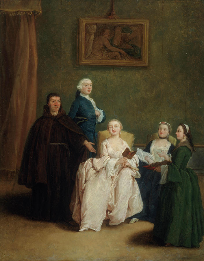 The Friar's Visit By Pietro Longhi Painting by Pietro Longhi | Fine Art ...