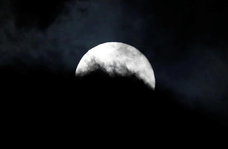 The Full Snow Moon Rises Through Clouds Photograph by Jon Nazca - Fine ...