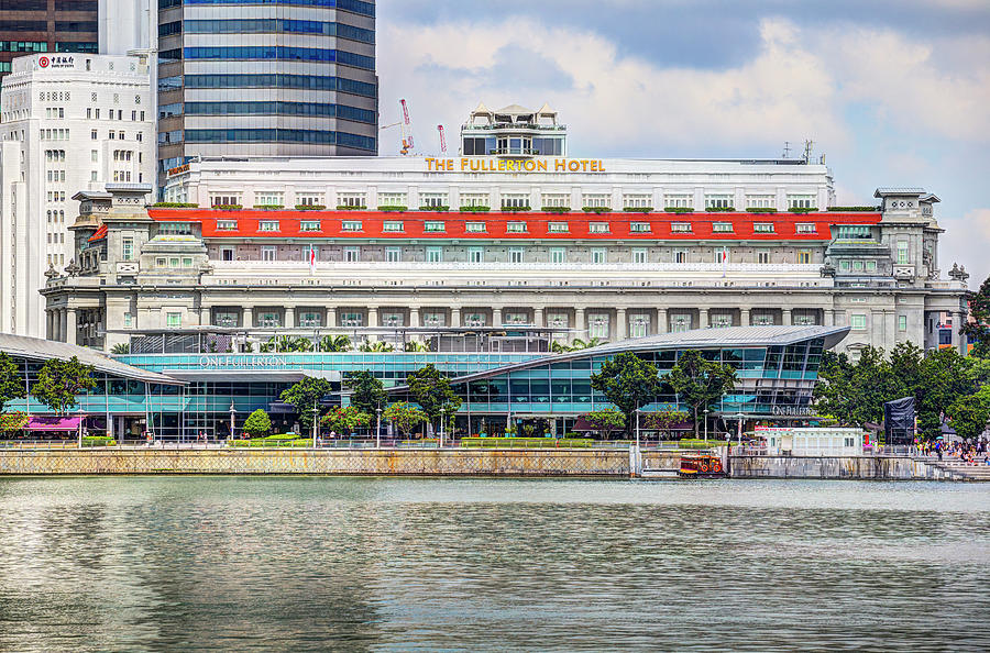The Fullerton Hotel Photograph - The Fullerton Hotel Singapore by David Pyatt