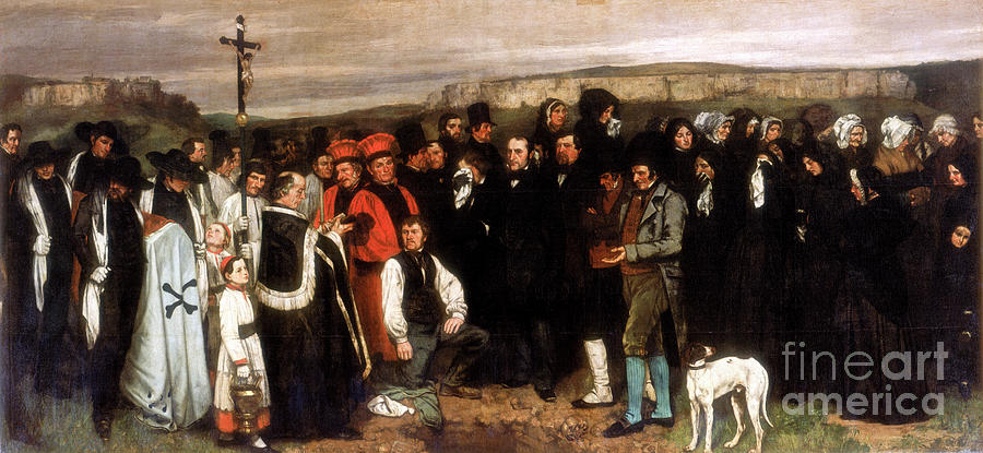 The Funeral At Ornans, 1850. Artist Drawing by Print Collector