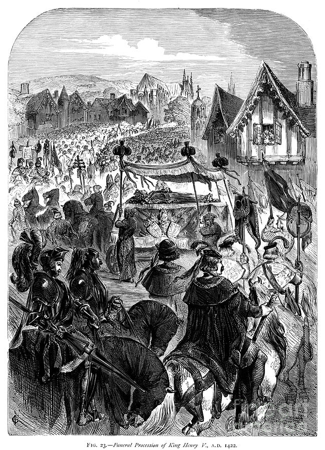 The Funeral Procession Of King Henry V Drawing by Print Collector