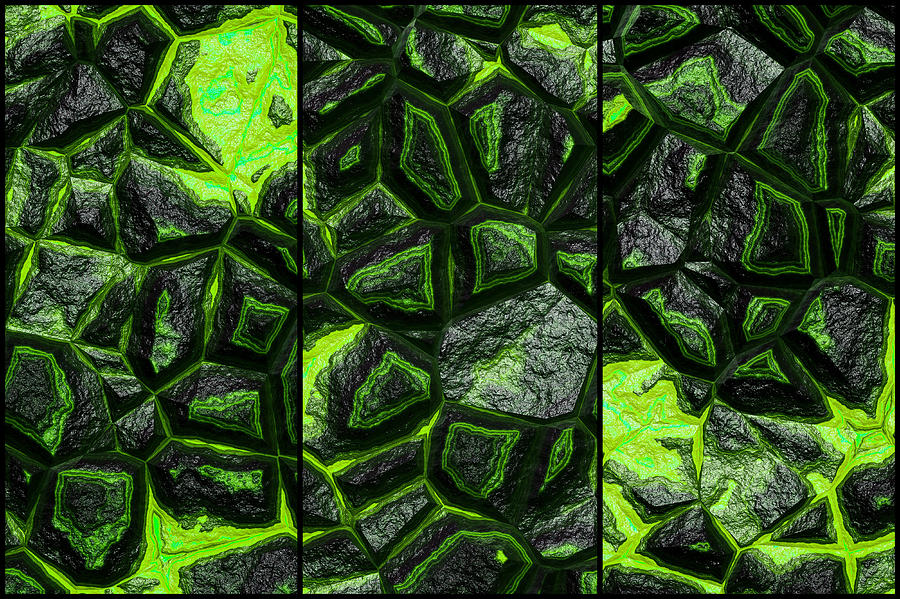 The Future Of Green Stone Triptych Digital Art by Don Northup