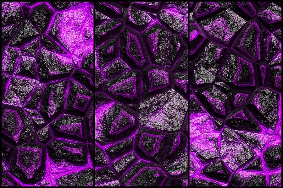 The Future Of Purple Stone Triptych Digital Art by Don Northup