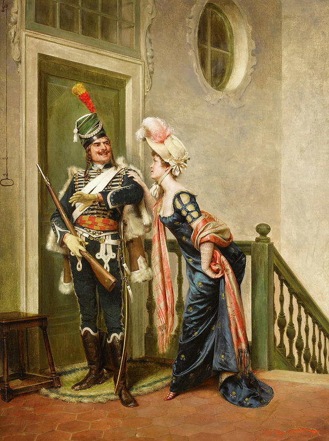 Portrait Painting - The gallant officer by Frederic Soulacroix