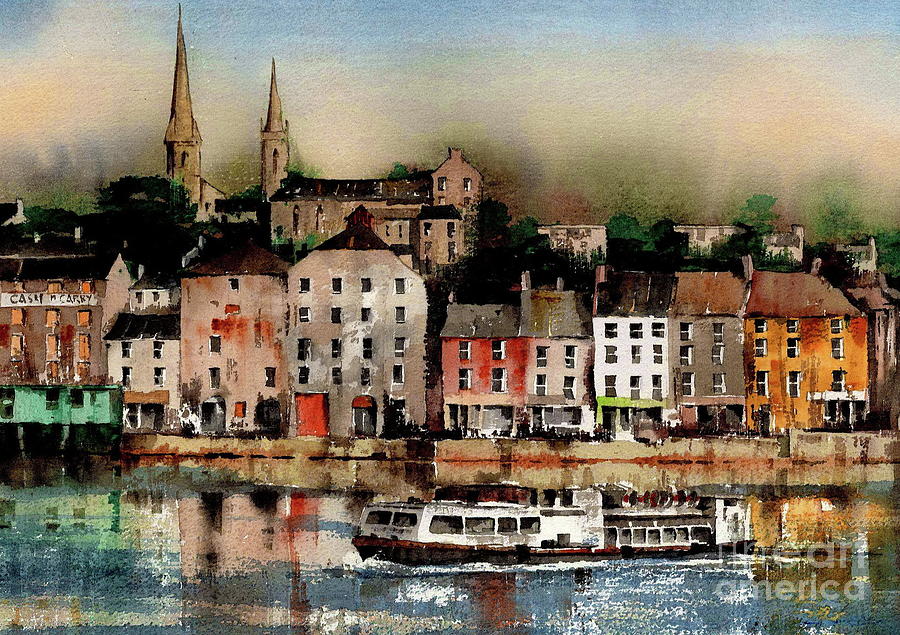 The Galley off New Ross, Wexford Painting by Val Byrne