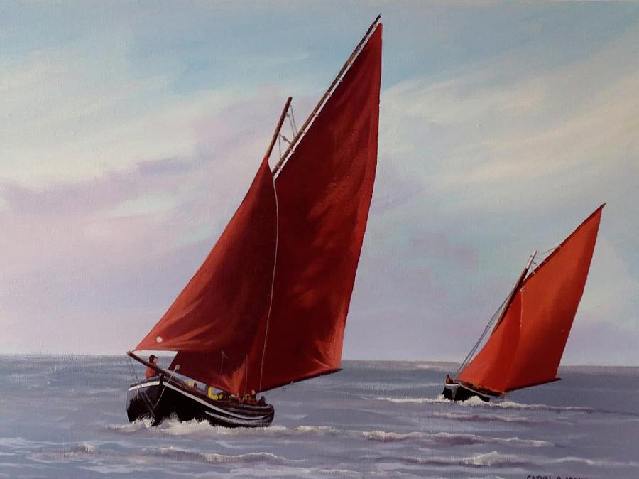 The galway hookers Painting by Cathal O malley