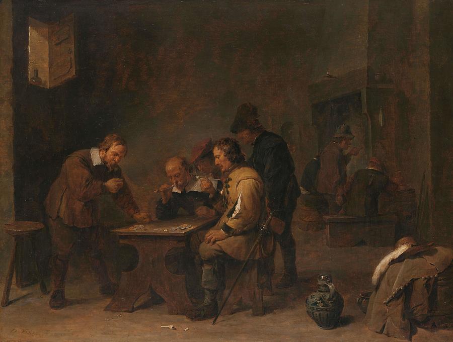The Gamblers. The dice shooters. Painting by David Teniers -II-