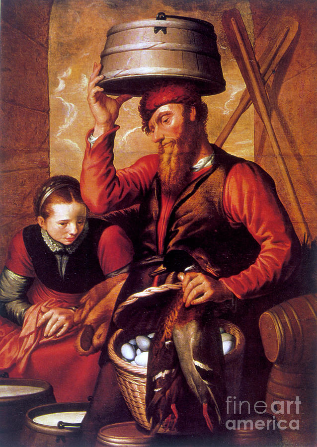 The Game Dealer, 16th Century. Artist Drawing by Print Collector