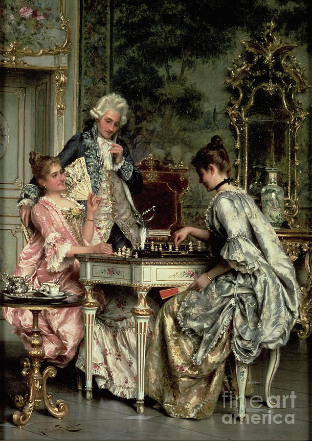 Chess Painting - The Game Of Chess by Arturo Ricci