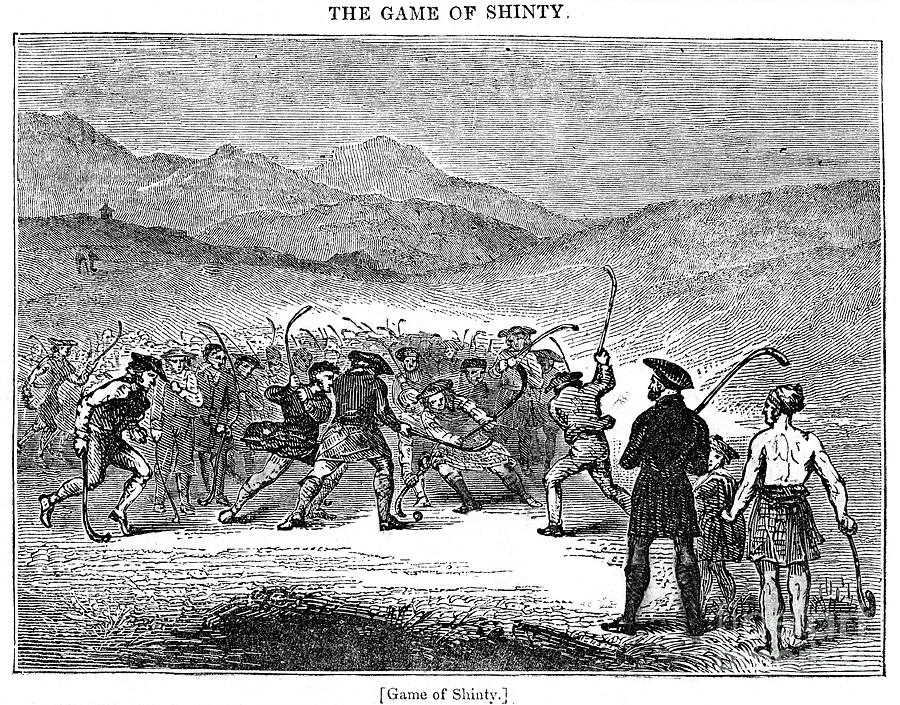 The Game Of Shinty, 18th Or 19th Drawing by Print Collector