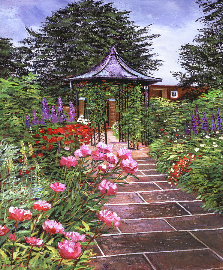 The Garden Arbor Painting by David Lloyd Glover