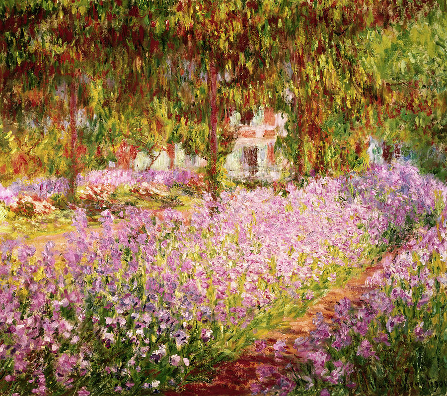 The Garden At Giverny By Claude Monet Painting by Artist - Claude Monet The Garden At Giverny By Claude Monet Painting by Artist - Claude Monet