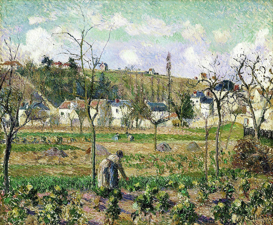 Pontoise Painting - The Garden At Maubuisson, Pontoise, And Mother Bellette - Digital Remastered Edition by Camille Pissarro Pontoise Painting - The Garden At Maubuisson, Pontoise, And Mother Bellette - Digital Remastered Edition by Camille Pissarro