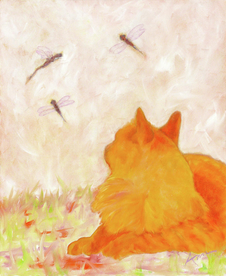 The Garden Cat Painting by Ann Breeden - Pixels