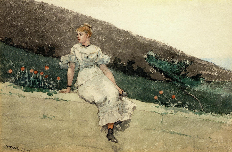 Winslow Homer Painting - The garden wall - Digital Remastered Edition by Winslow Homer