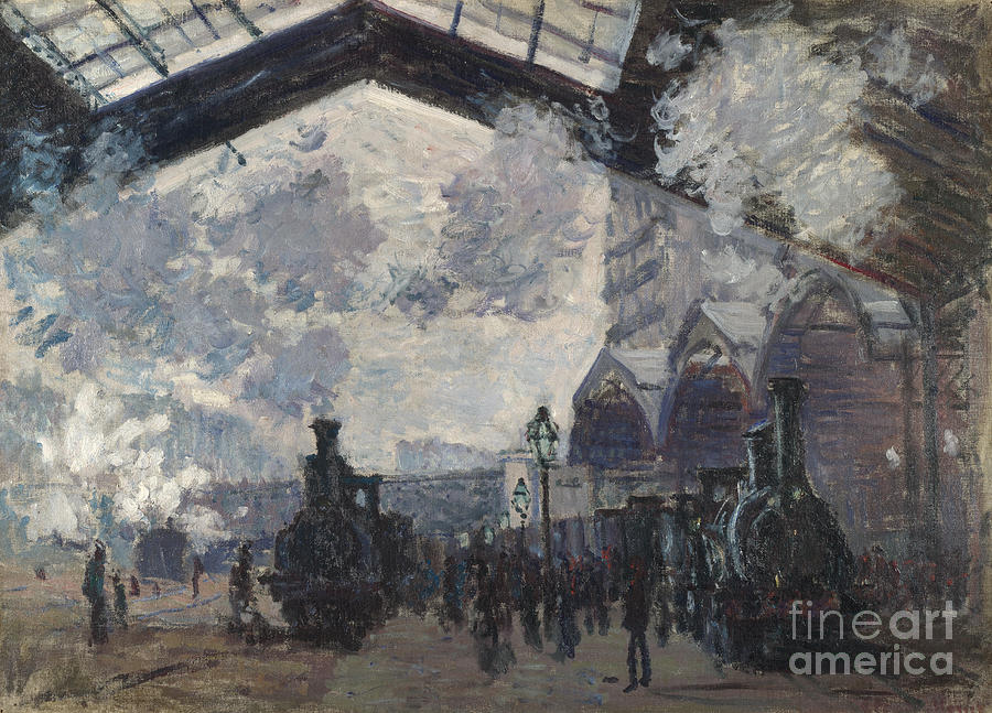 The Gare St Lazare, 1877 Painting by Claude Monet