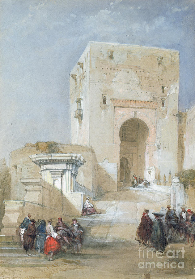 The Gate Of Justice, Entrance To The Alhambra, 1833 Painting by David Roberts