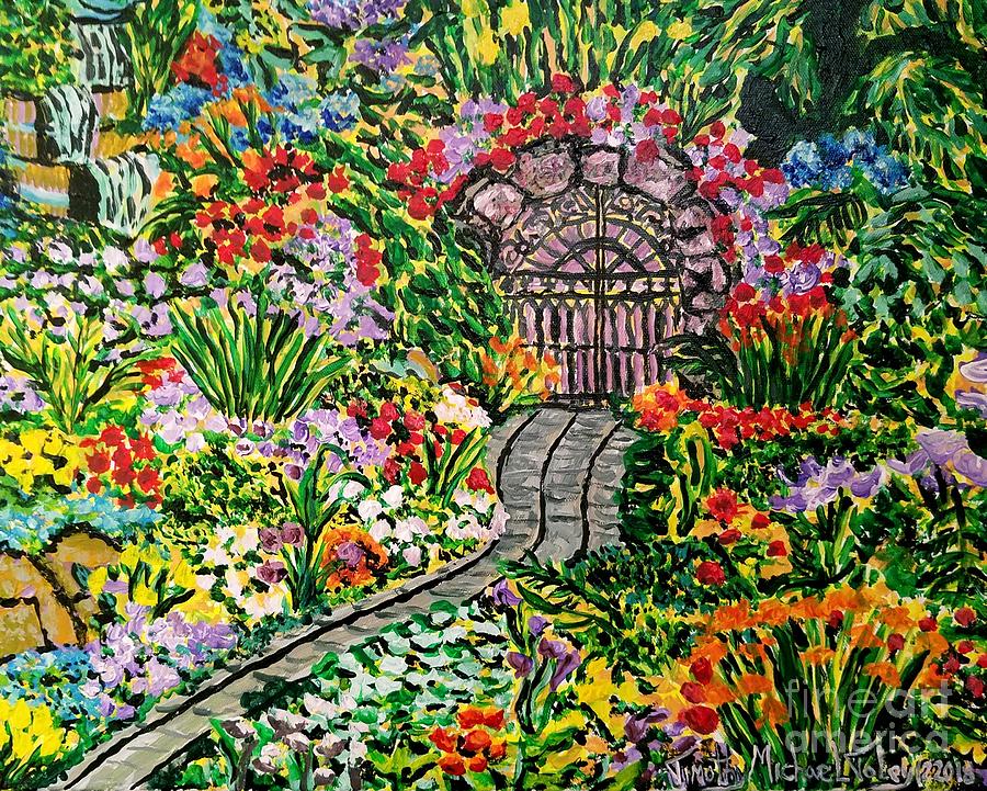 The Gated Closed Door in the Garden  Painting by Timothy Foley