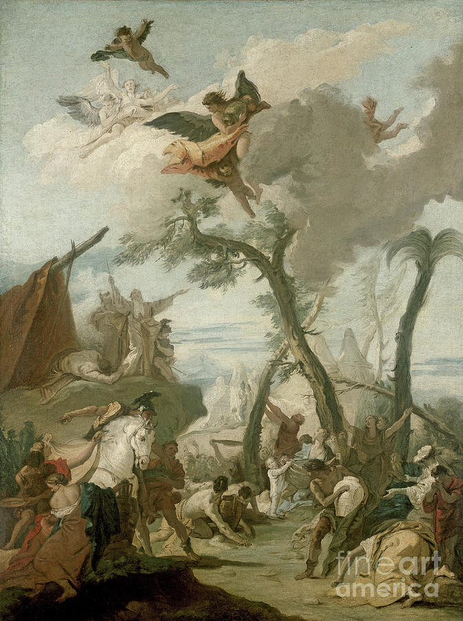 The Gathering Of The Manna, 18th Century Painting by Giovanni Battista Tiepolo