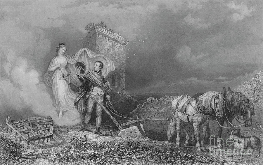 The Genius Of Poetry Finding Burns Drawing by Print Collector The Genius Of Poetry Finding Burns Drawing by Print Collector