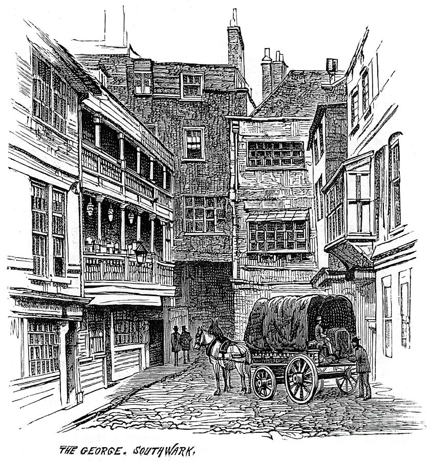 The George Inn, Southwark, London, 1887 Drawing by Print Collector