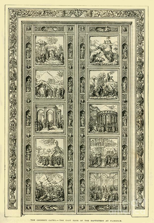 The Ghiberti Gates - The East Door Drawing by Print Collector