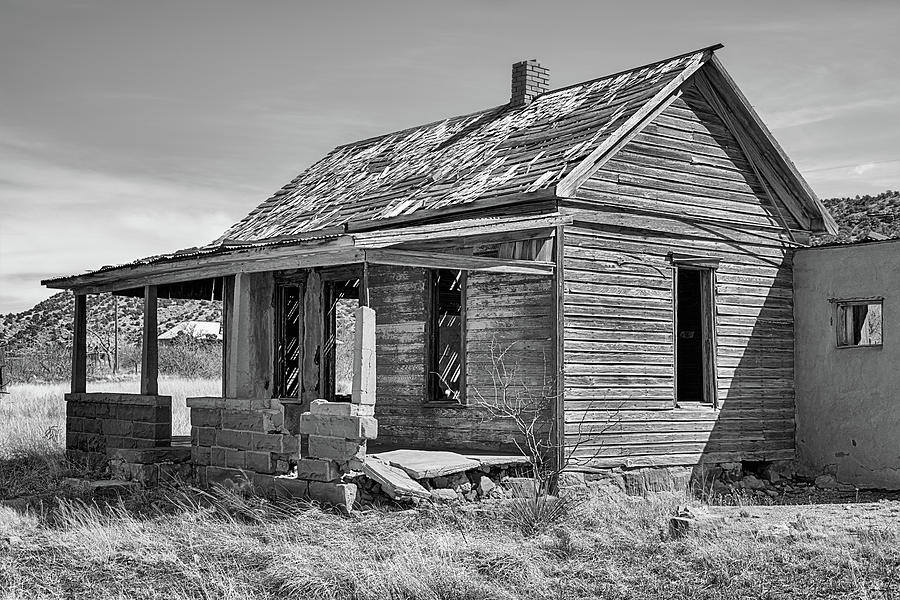 The Ghost Town of Cuervo Black and White Photograph by JC Findley