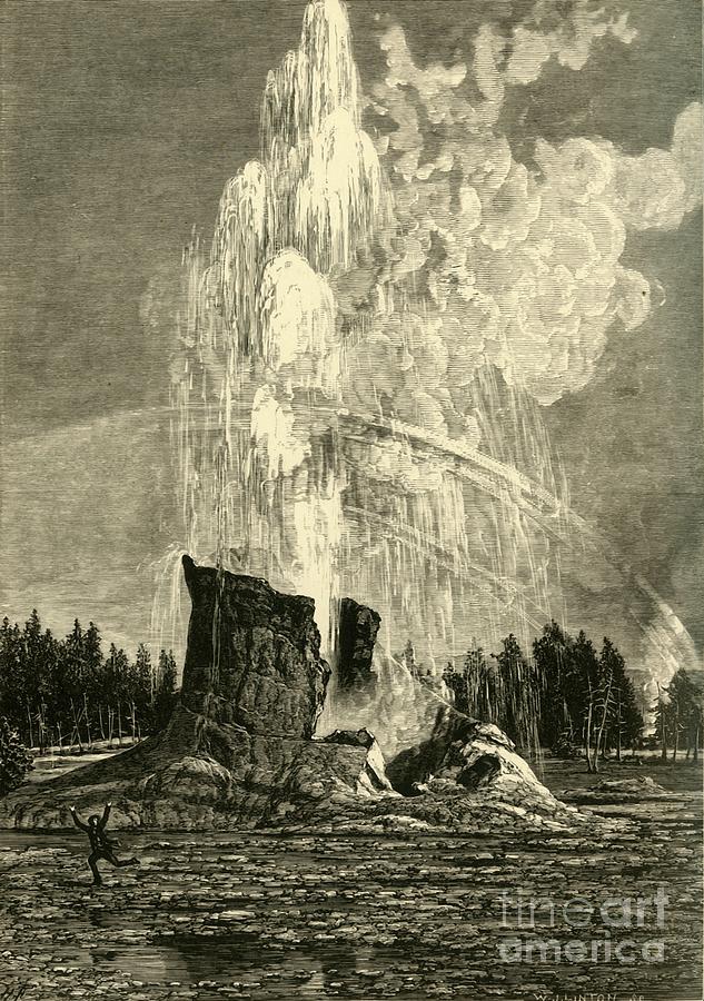 The Giant Geyser Drawing by Print Collector