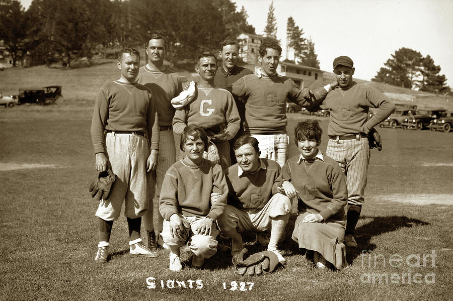 Softball Photograph - The Giants softball team, including Jo Mora,  Carmel, Calif. 1927 by Monterey County Historical Society