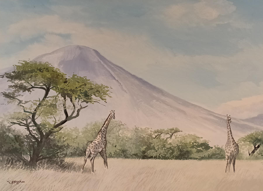 Giraffe Painting - The giraffe by Said Marie