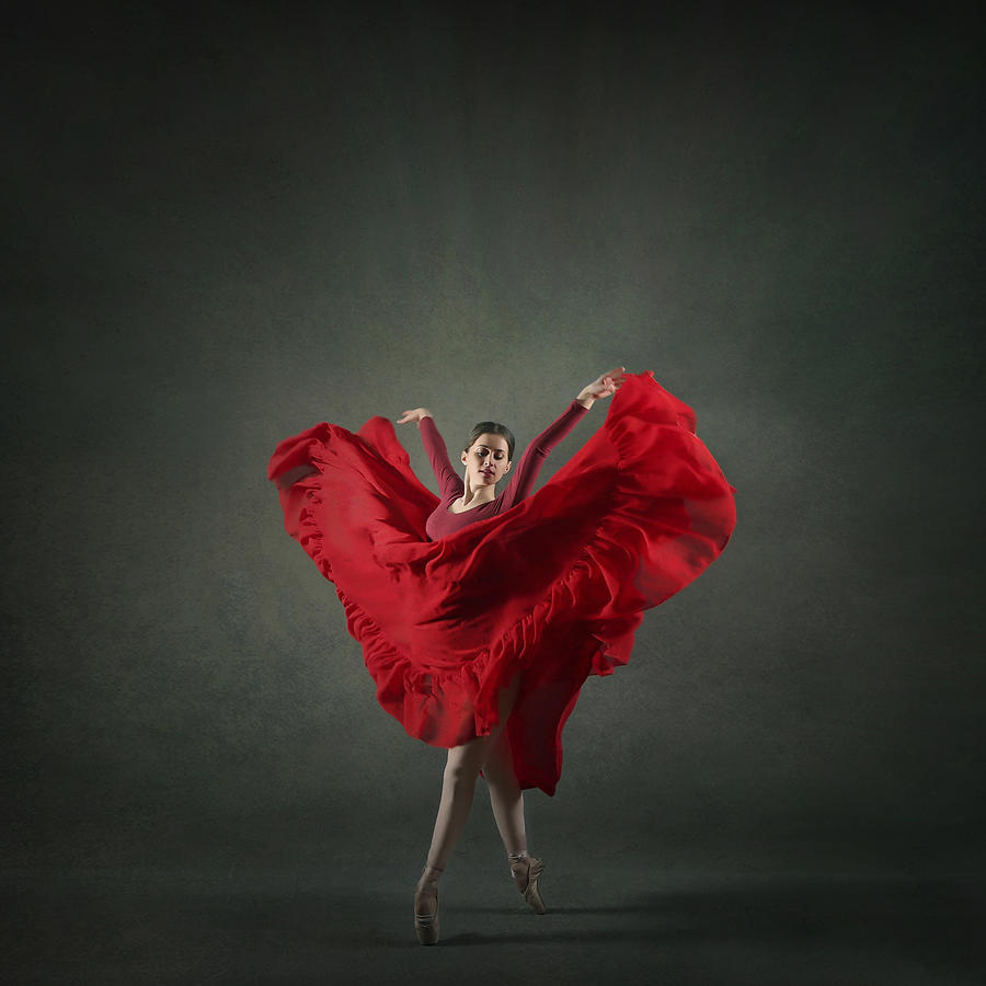 Woman In Red Photograph - The Girl & Dance by Moein Hashemi Nasab