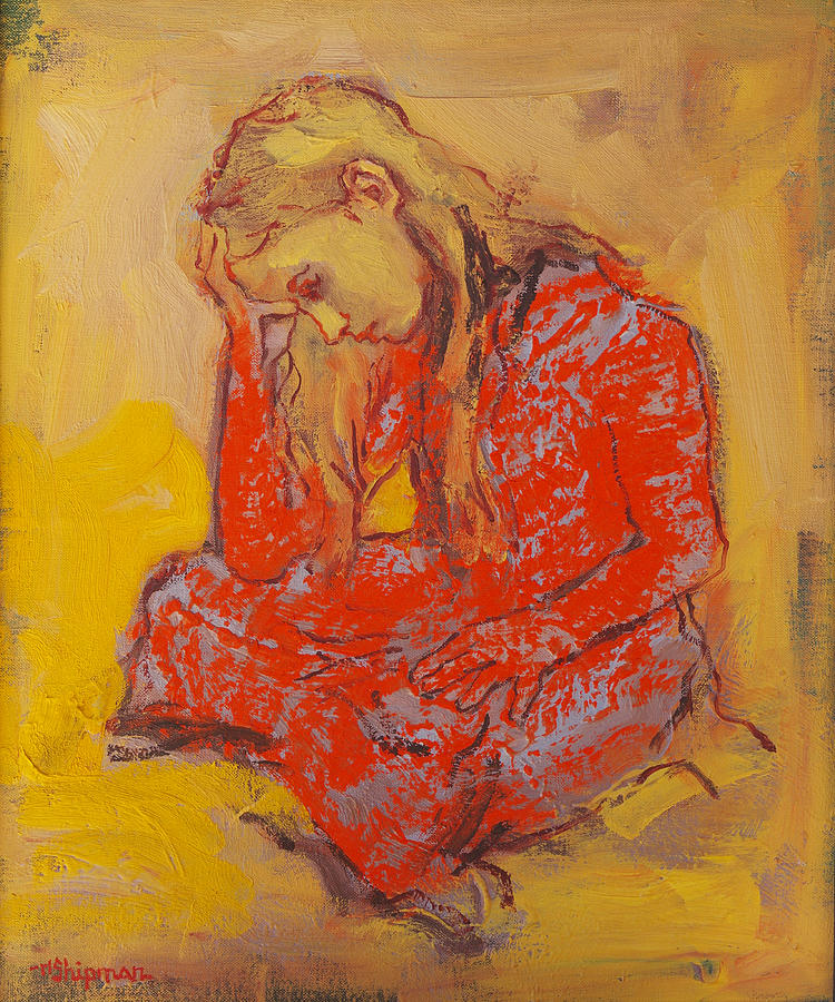 The Girl in Red Painting by Michael Shipman