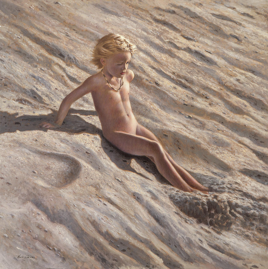 The Girl in the Sand Painting by Hans Egil Saele