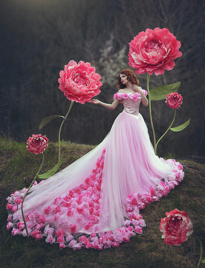 The girl is a flower princess by Marina Zharinova