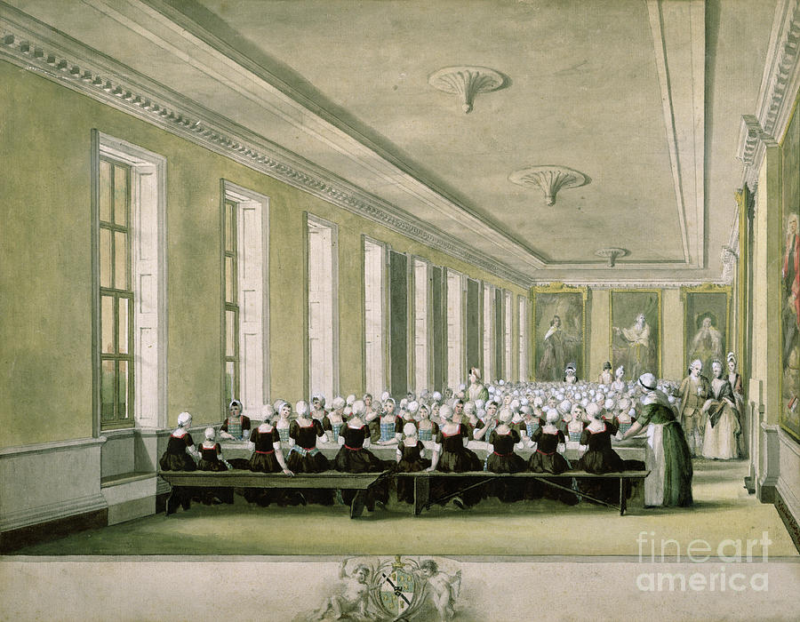 The Girls Dining Room Of The Foundling Hospital, 1773 Painting by John Sanders