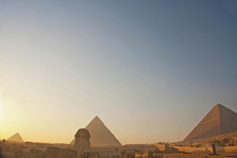 The Giza Pyramids And Sphinx At Sunset Photograph by Matt Champlin