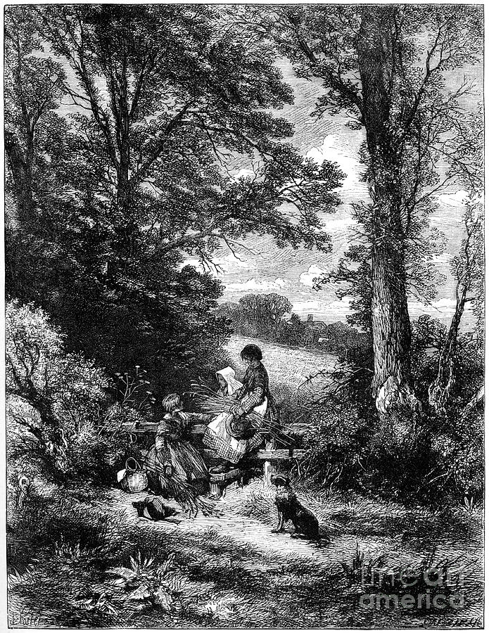 The Gleaners At The Stile Drawing by Print Collector - Fine Art America