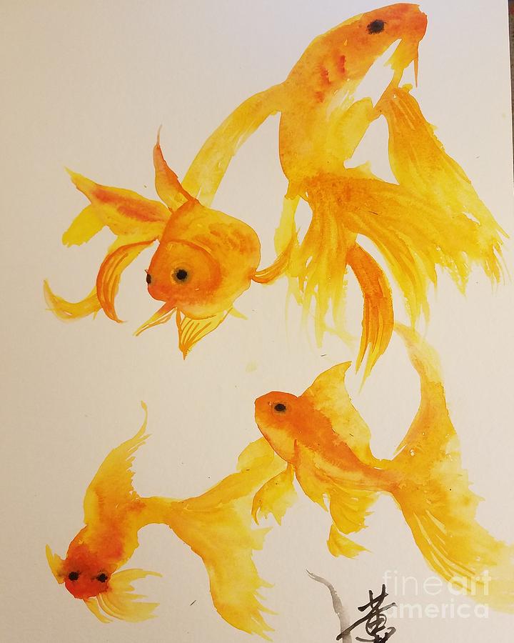 The gold fish B  Painting by Han in Huang wong